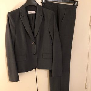 Gray Calvin Klein Pantsuit: Jacket and Pants